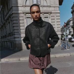 ZARA DOUBLE-FACED FAUX SUEDE JACKET